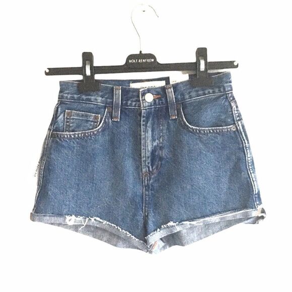 ARITZIA Denim Forum The Cheeky Farrah High Waisted Denim Shorts Blue 24 - Picture 3 of 4
